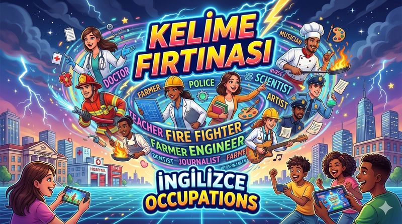 Kelime Firtinasi - Meslek Yarisi - 3. Sinif Oyunu