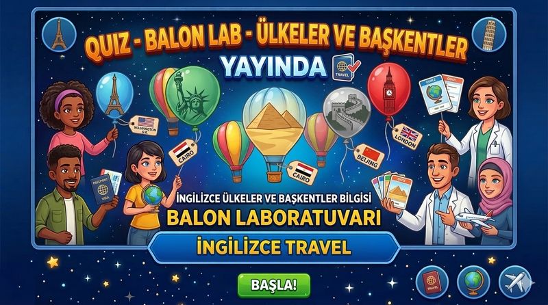 Balon Lab - Ulkeler ve Baskentler - 5. Sinif Oyunu